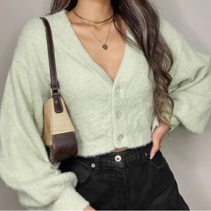 Kendall and Kylie Pastel Green Cardigan